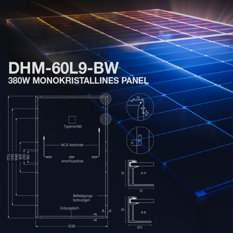 36x DAH Solar DHM-60L9(BW)-380W Solarmodul (Palette)